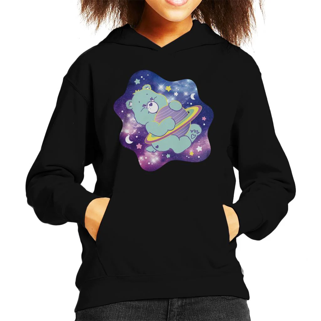 Bedtime Bear Dreaming Of Space Kids Hooded Sweatshirt - Image 3