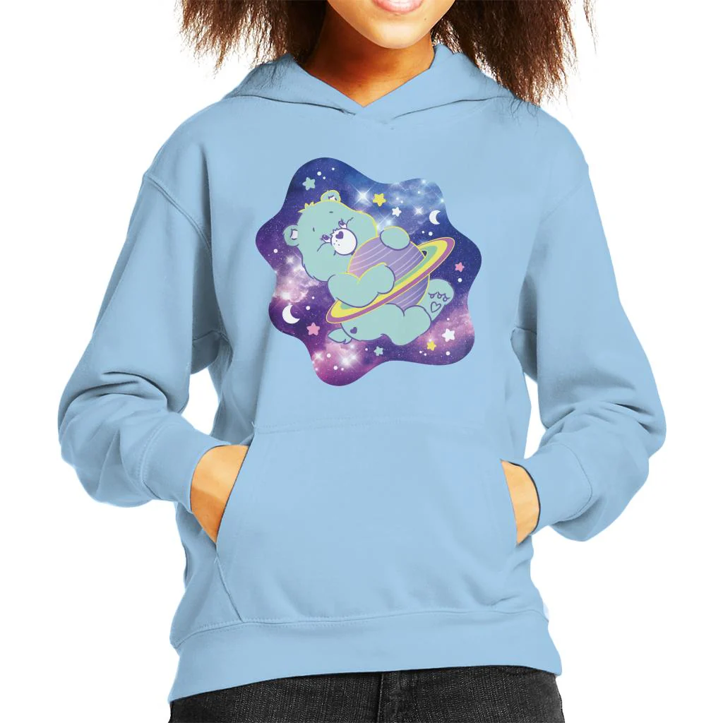 Bedtime Bear Dreaming Of Space Kids Hooded Sweatshirt - Image 4