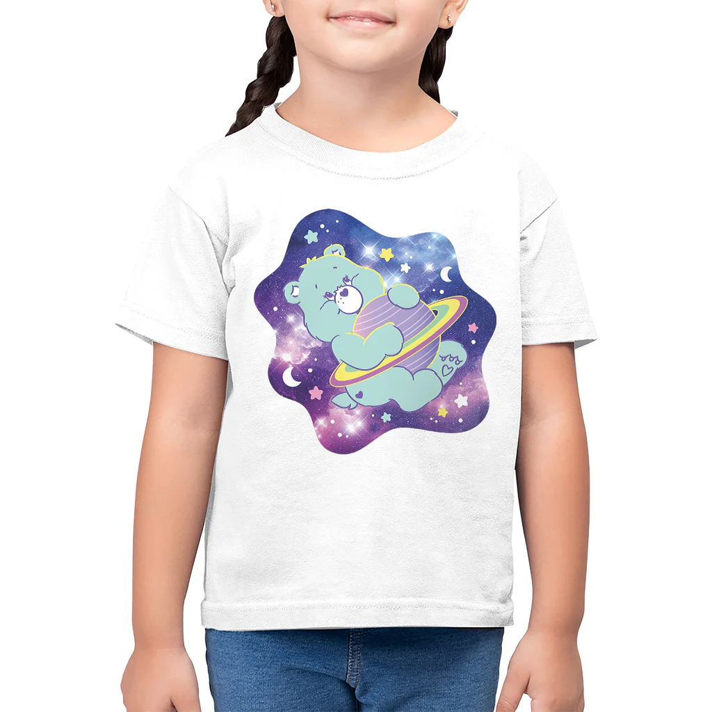 Bedtime Bear Dreaming Of Space Kids T-Shirt - Image 3