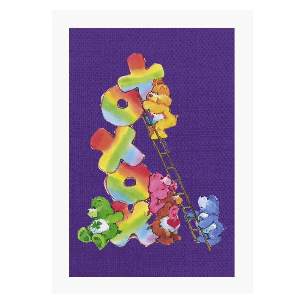 Birthday Bear Xoxox Climbing Ladder A4 Print - Image 3
