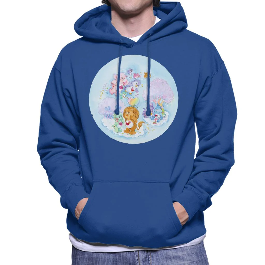 Brave Heart Lion Pink Trees Men's Hooded Sweatshirt - Image 3