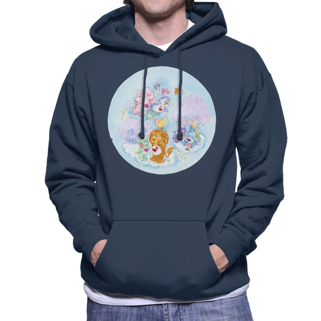 Brave Heart Lion Pink Trees Men's Hooded Sweatshirt - Image 5