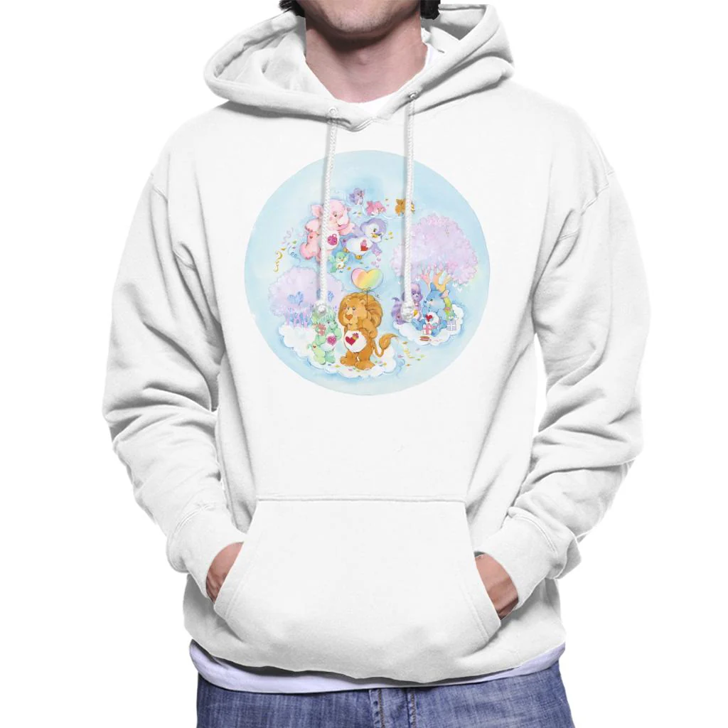 Brave Heart Lion Pink Trees Men's Hooded Sweatshirt - Image 6