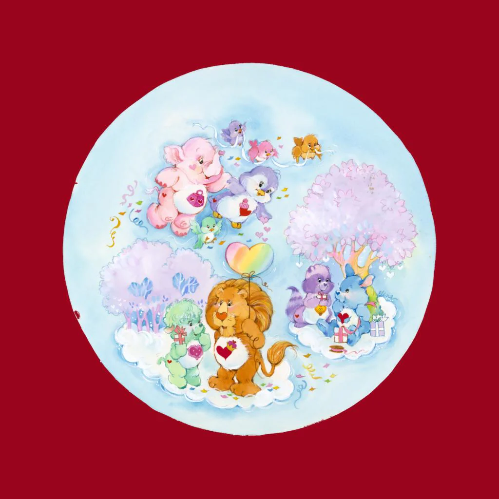 Brave Heart Lion Pink Trees Men's T-Shirt - Image 3