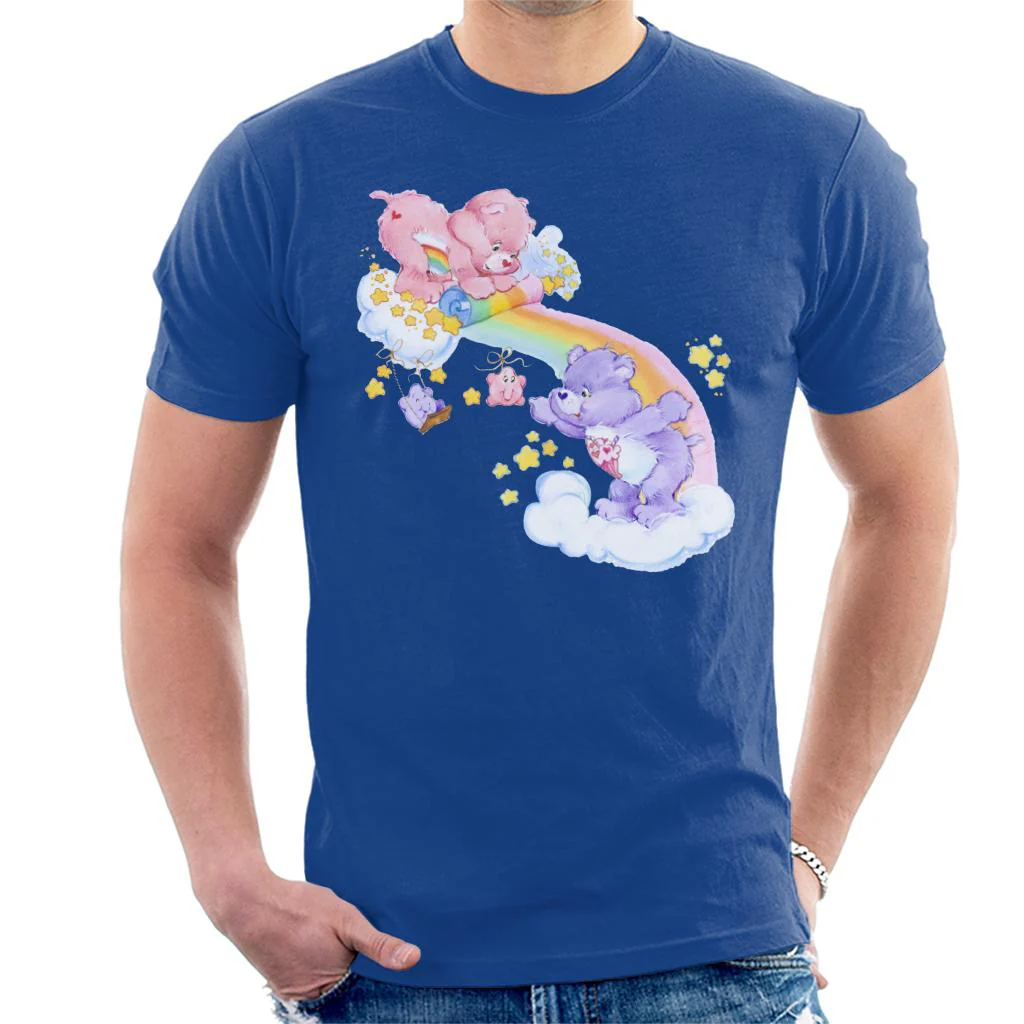 Cheer Bear And Share Bear Unrolling A Rainbow Men's T-Shirt