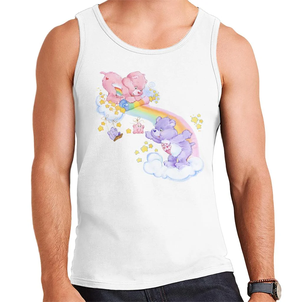 Cheer Bear And Share Bear Unrolling A Rainbow Men's Vest - Image 4