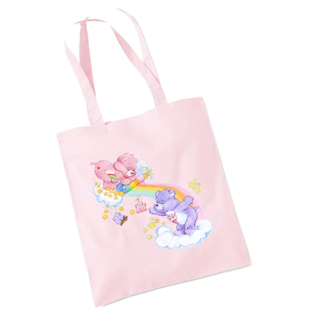 Cheer Bear And Share Bear Unrolling A Rainbow Tote Bag - Image 4