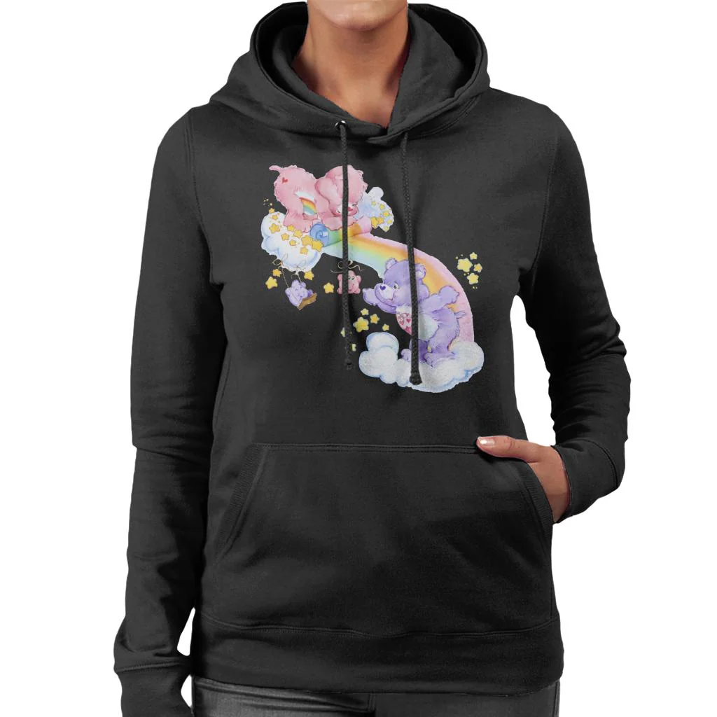 Cheer Bear And Share Bear Unrolling A Rainbow Women's Hooded Sweatshirt - Image 3
