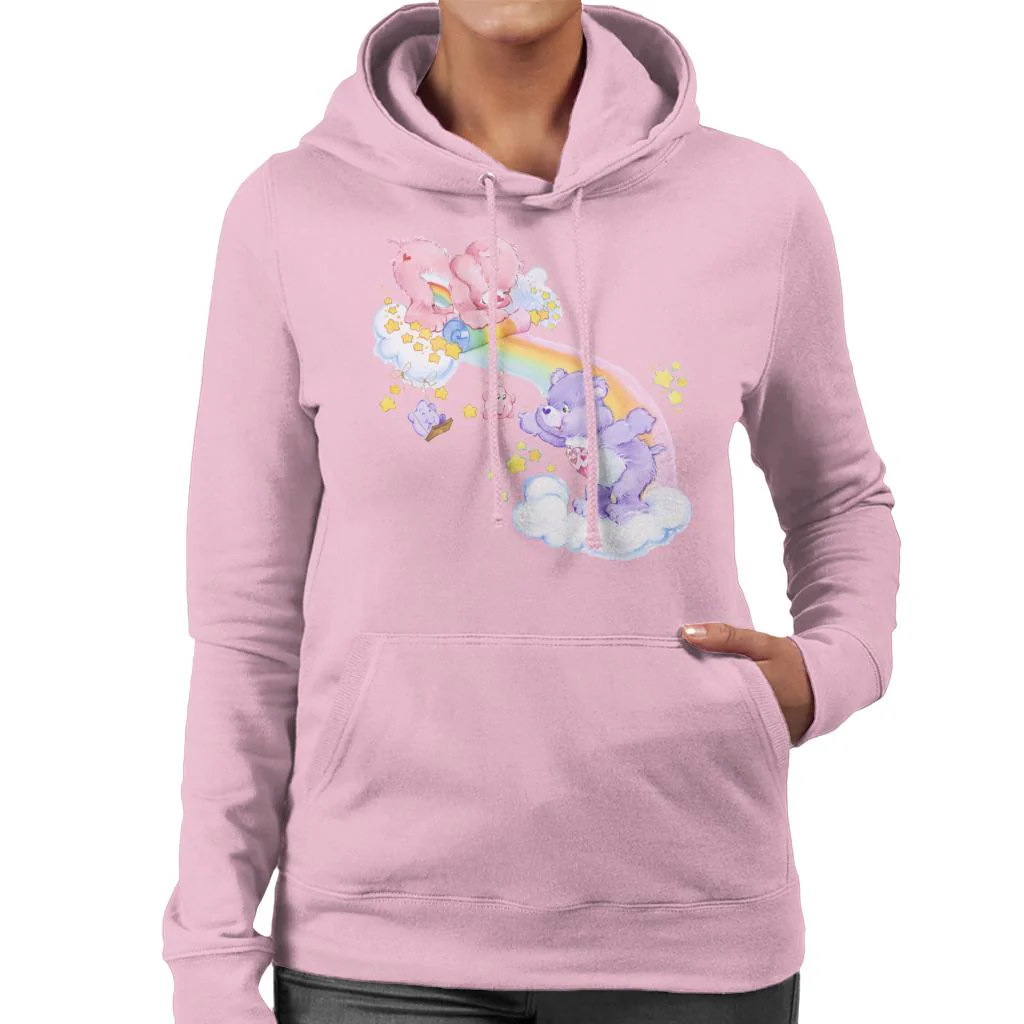 Cheer Bear And Share Bear Unrolling A Rainbow Women's Hooded Sweatshirt - Image 4