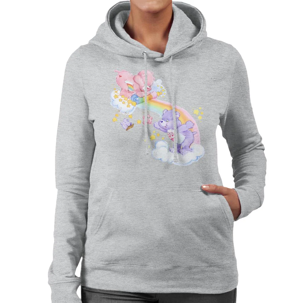 Cheer Bear And Share Bear Unrolling A Rainbow Women's Hooded Sweatshirt - Image 5