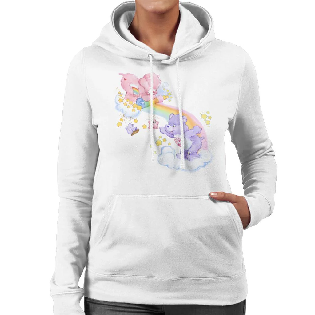 Cheer Bear And Share Bear Unrolling A Rainbow Women's Hooded Sweatshirt - Image 6
