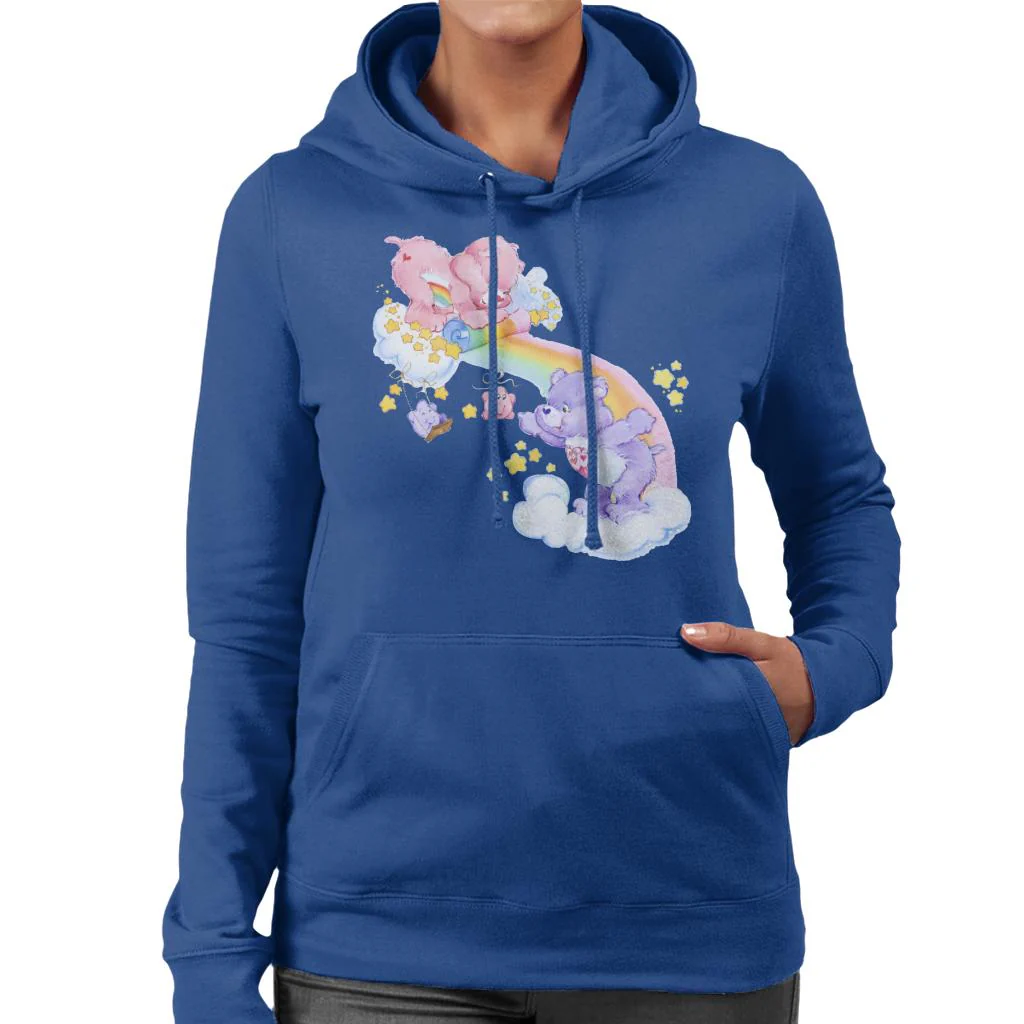 Cheer Bear And Share Bear Unrolling A Rainbow Women's Hooded Sweatshirt - Image 7