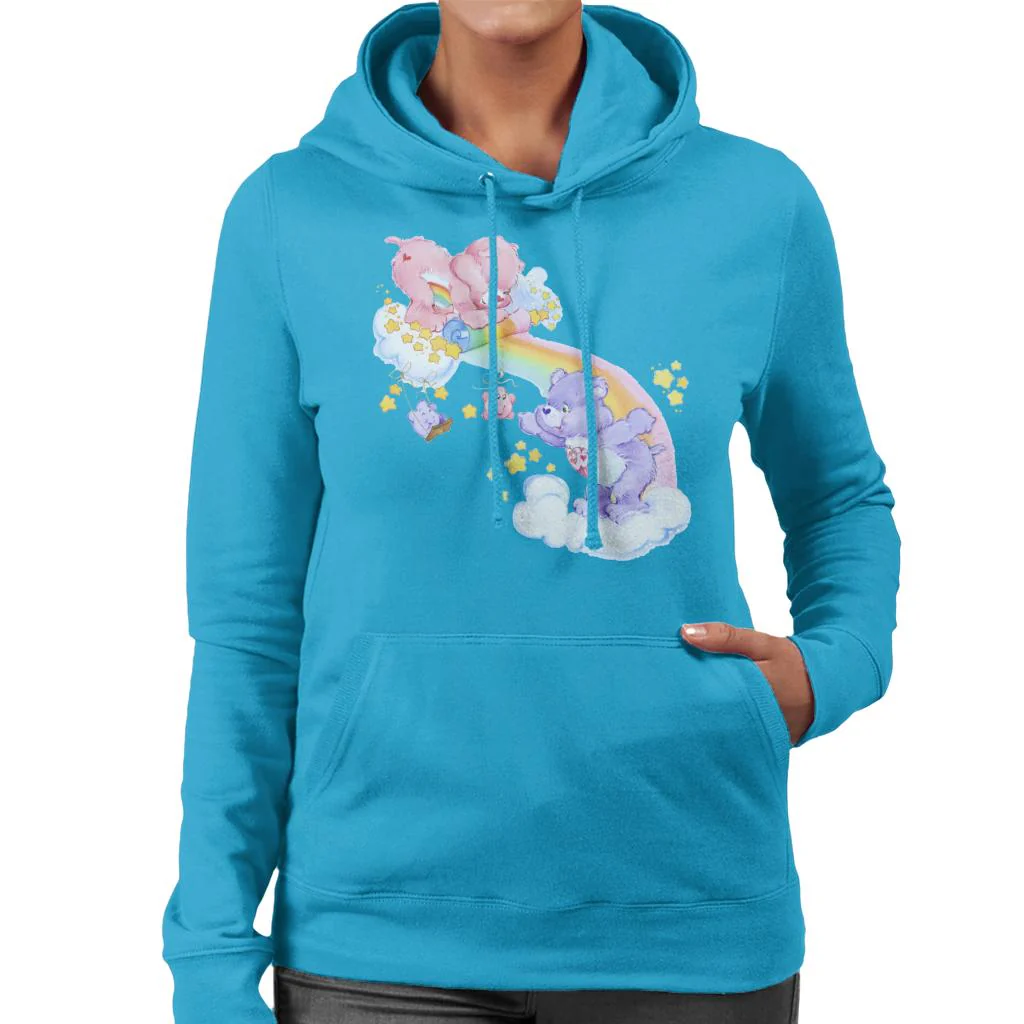 Cheer Bear And Share Bear Unrolling A Rainbow Women's Hooded Sweatshirt - Image 8