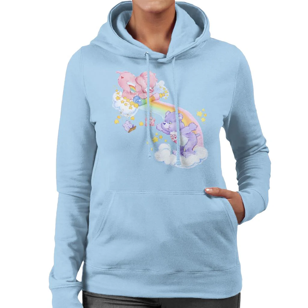 Cheer Bear And Share Bear Unrolling A Rainbow Women's Hooded Sweatshirt - Image 9