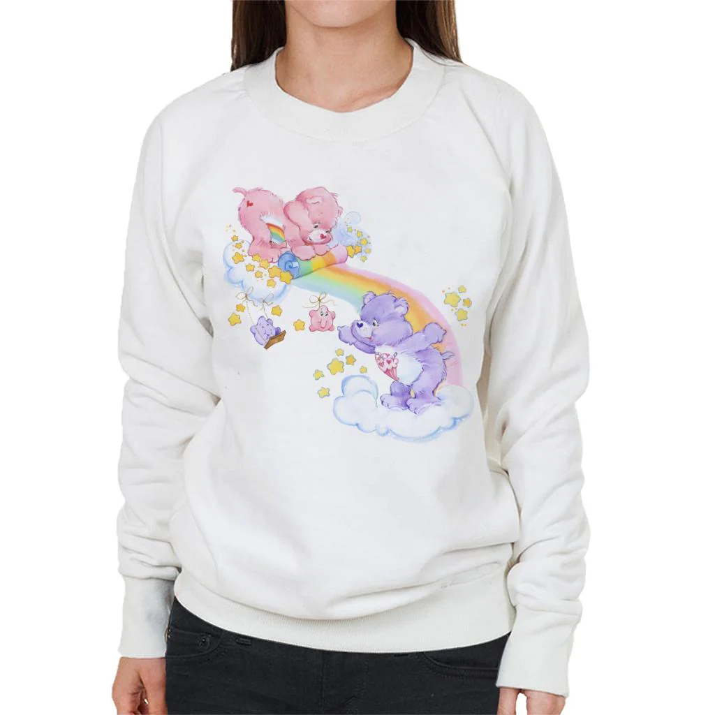 Cheer Bear And Share Bear Unrolling A Rainbow Women's Sweatshirt