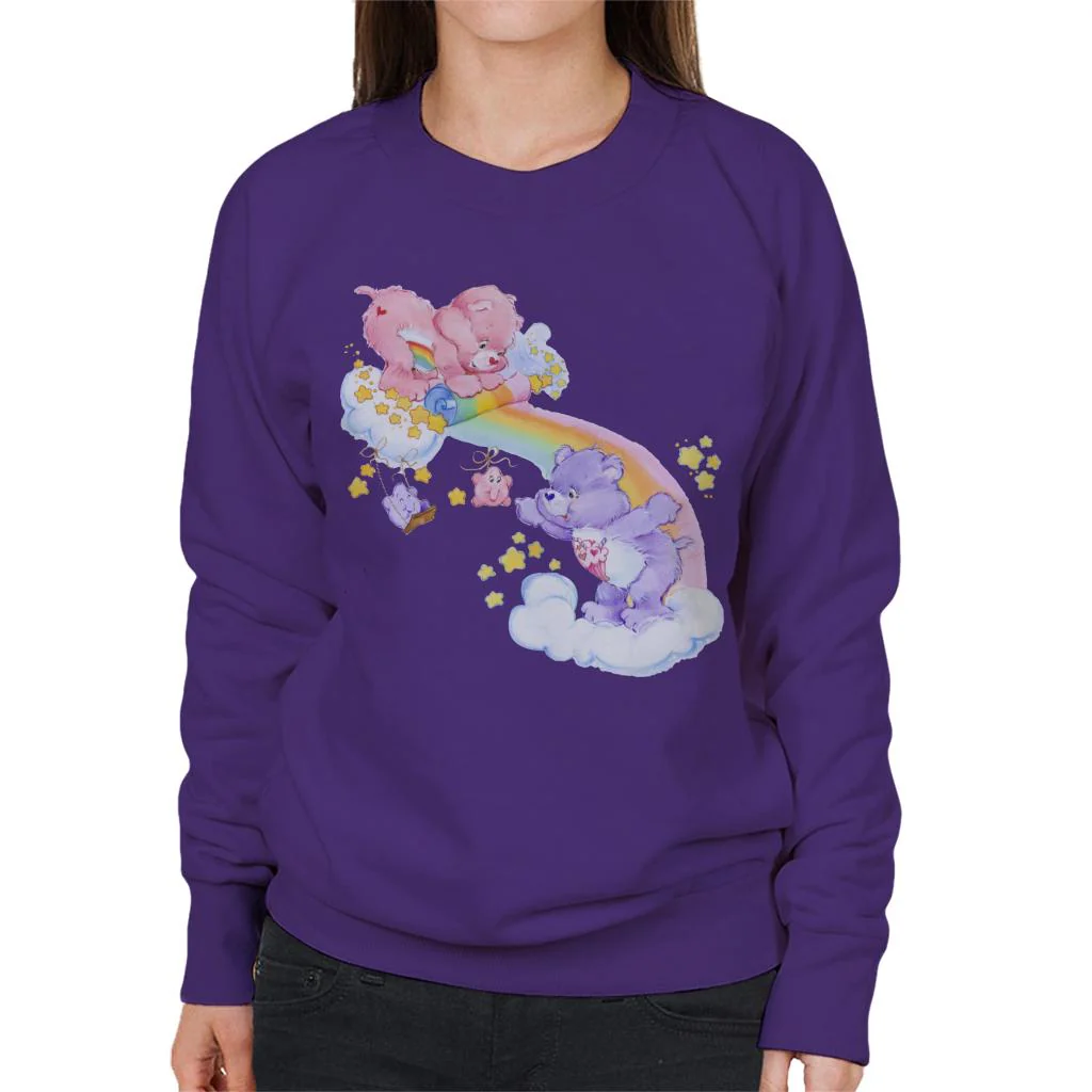 Cheer Bear And Share Bear Unrolling A Rainbow Women's Sweatshirt - Image 4