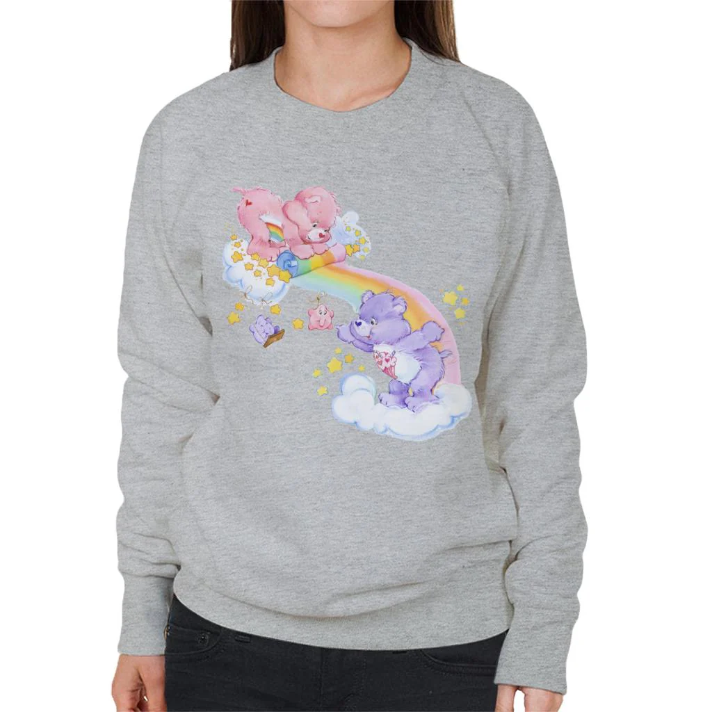 Cheer Bear And Share Bear Unrolling A Rainbow Women's Sweatshirt - Image 6