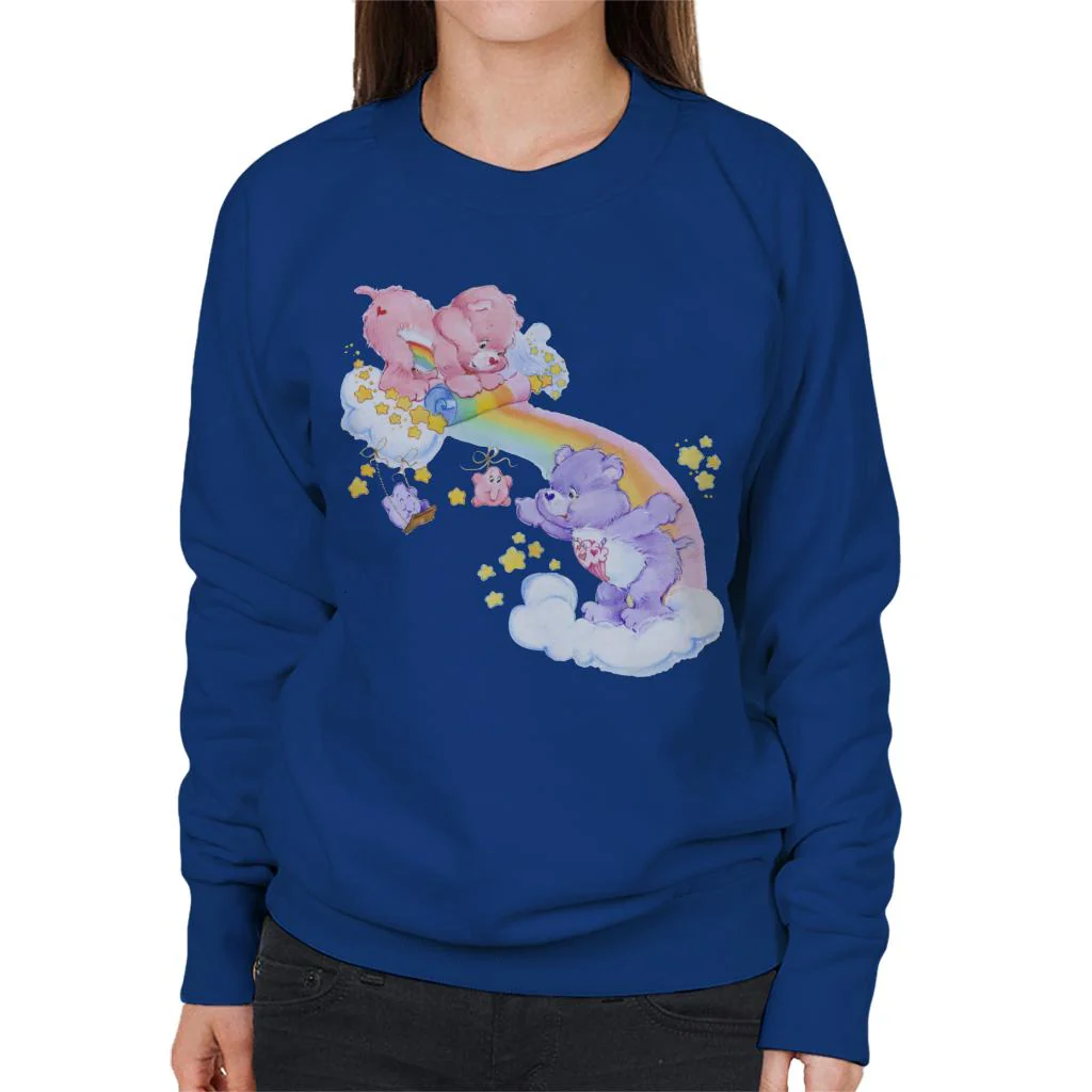 Cheer Bear And Share Bear Unrolling A Rainbow Women's Sweatshirt - Image 7