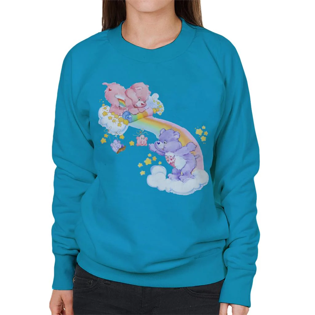 Cheer Bear And Share Bear Unrolling A Rainbow Women's Sweatshirt - Image 8