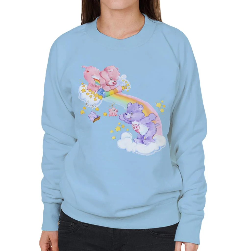 Cheer Bear And Share Bear Unrolling A Rainbow Women's Sweatshirt - Image 9
