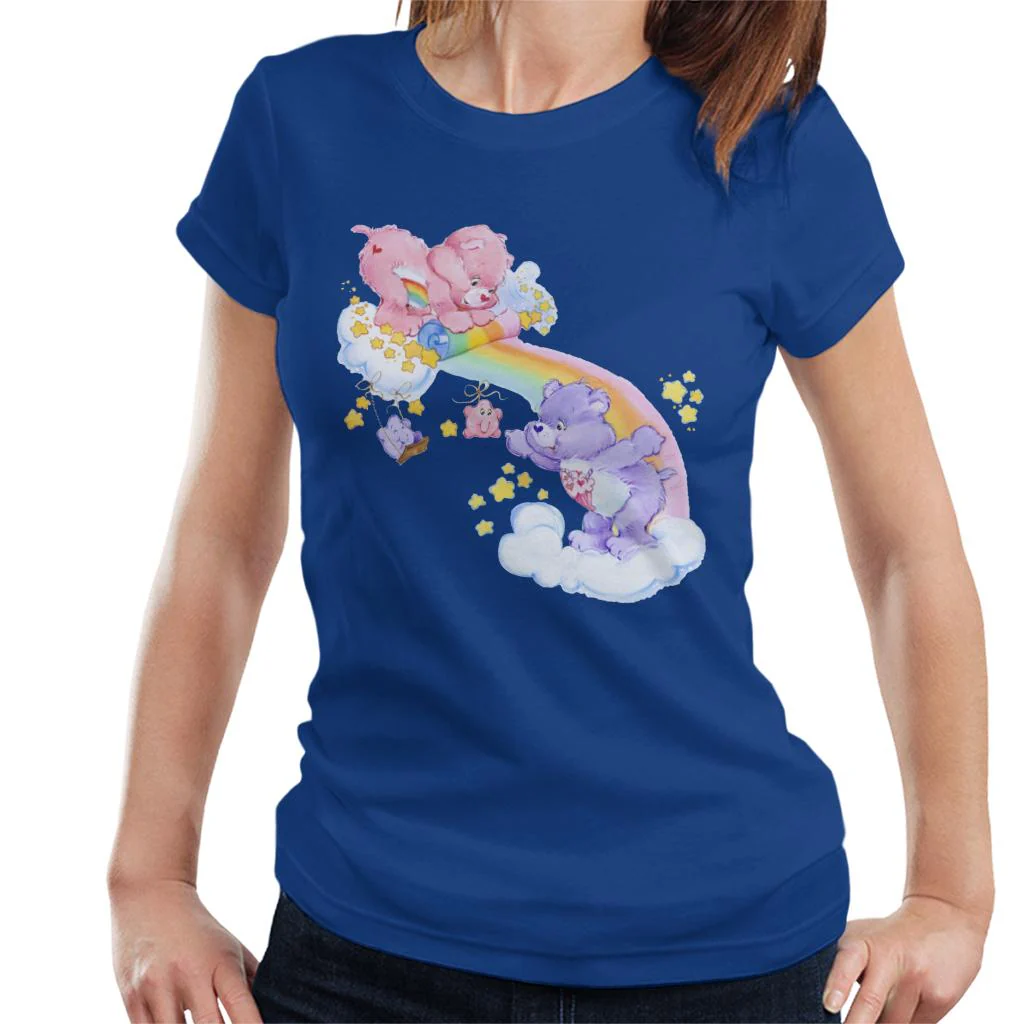 Cheer Bear And Share Bear Unrolling A Rainbow Women's T-Shirt - Image 8