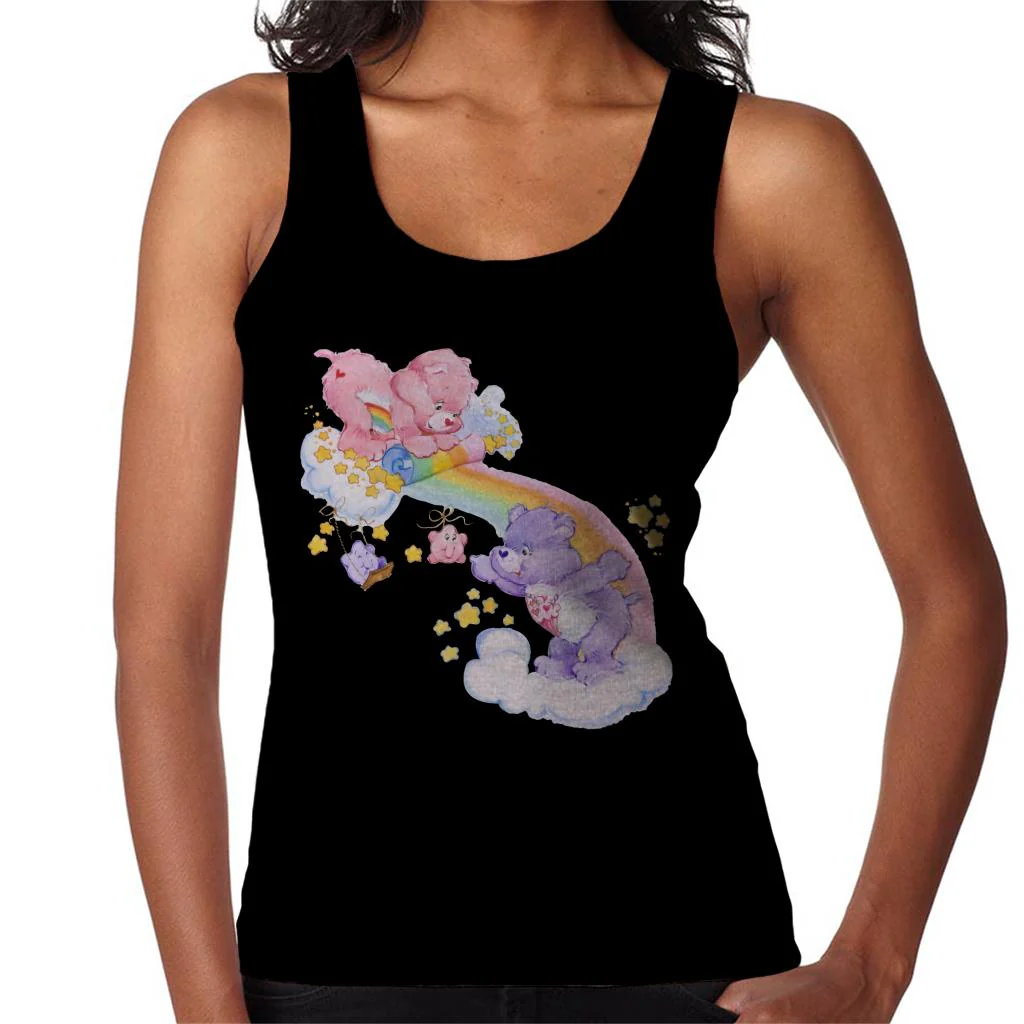 Cheer Bear And Share Bear Unrolling A Rainbow Women's Vest - Image 3