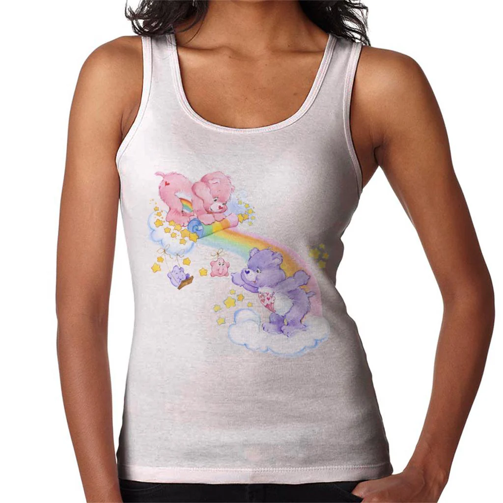 Cheer Bear And Share Bear Unrolling A Rainbow Women's Vest - Image 4