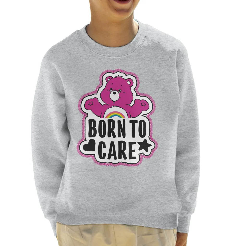 Cheer Bear Born To Care Kids Sweatshirt - Image 4