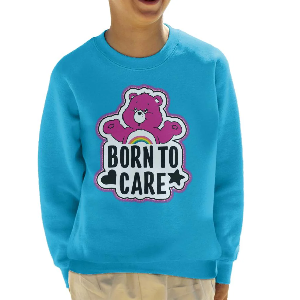 Cheer Bear Born To Care Kids Sweatshirt - Image 5