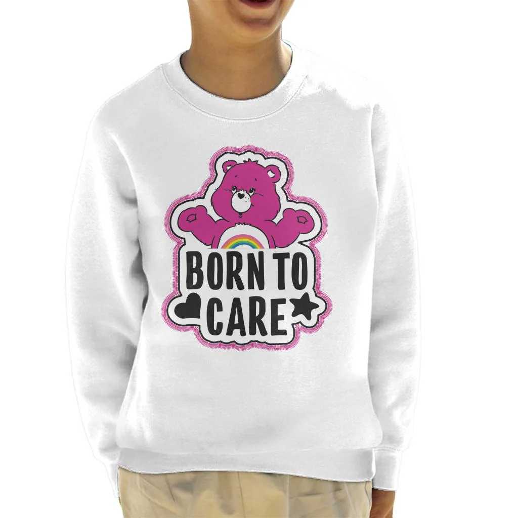 Cheer Bear Born To Care Kids Sweatshirt - Image 6