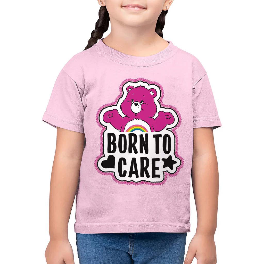 Cheer Bear Born To Care Kids T-Shirt - Image 4