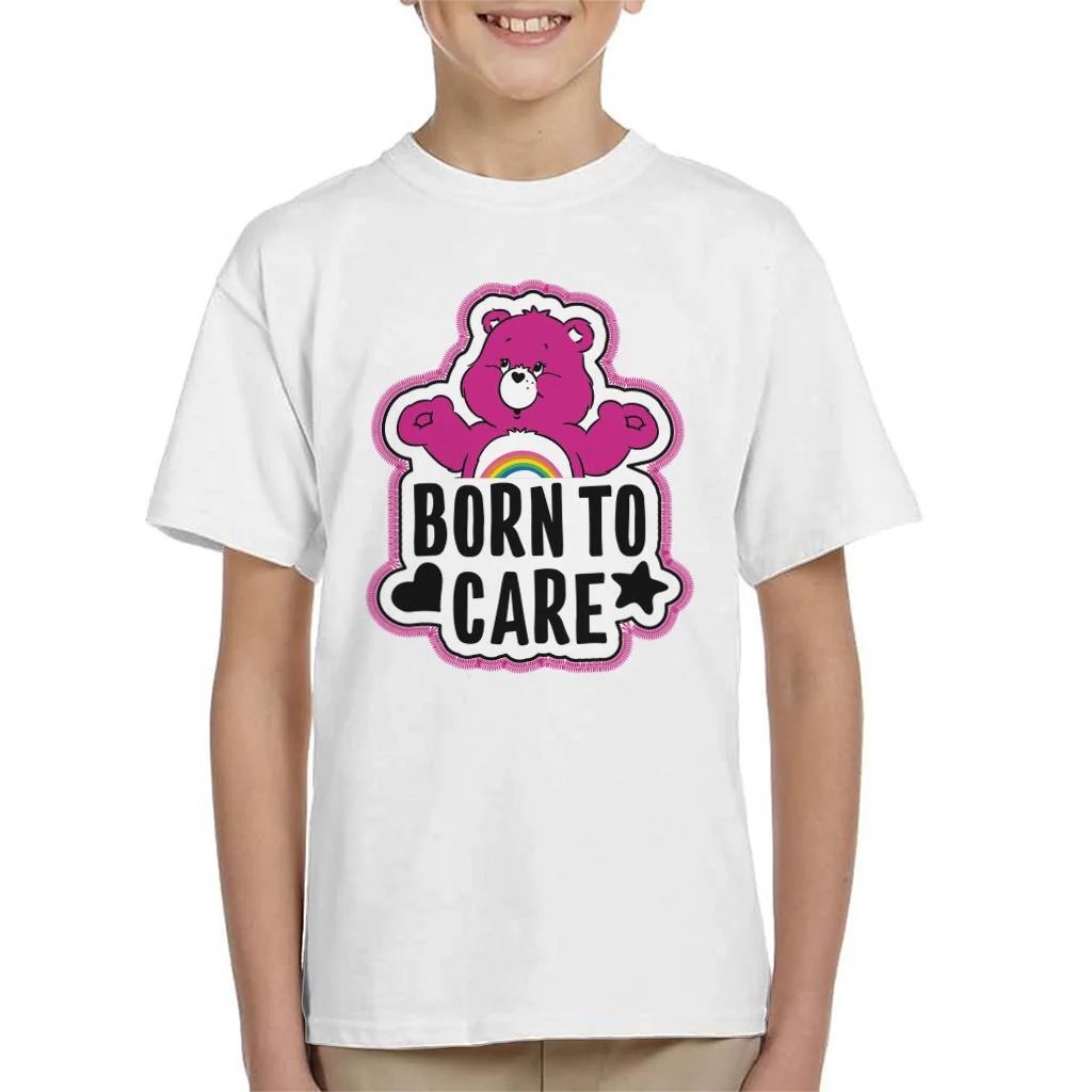 Cheer Bear Born To Care Kids T-Shirt - Image 7