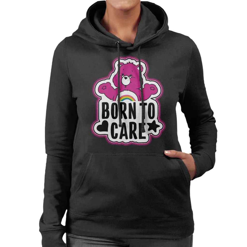 Cheer Bear Born To Care Women's Hooded Sweatshirt - Image 2