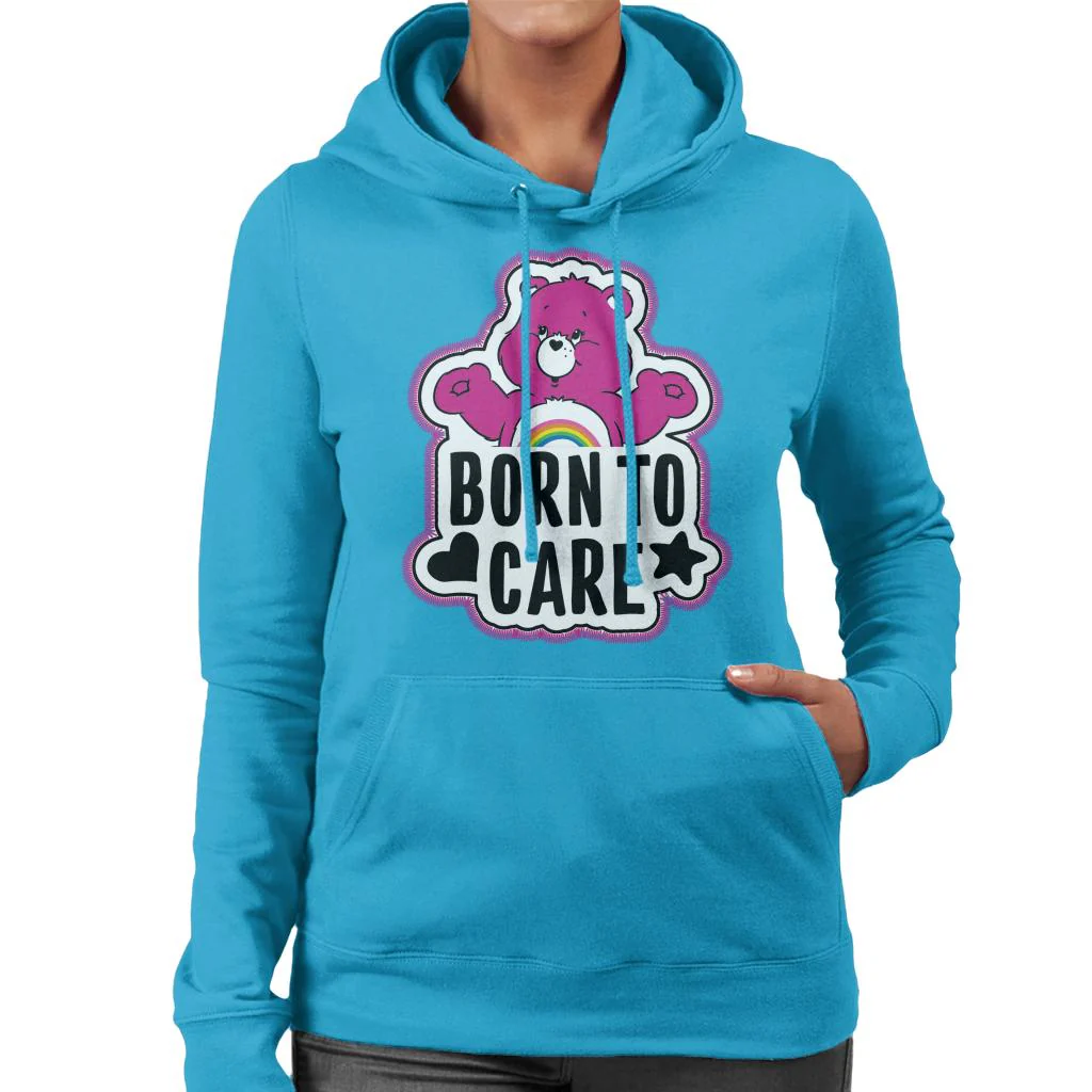 Cheer Bear Born To Care Women's Hooded Sweatshirt - Image 3