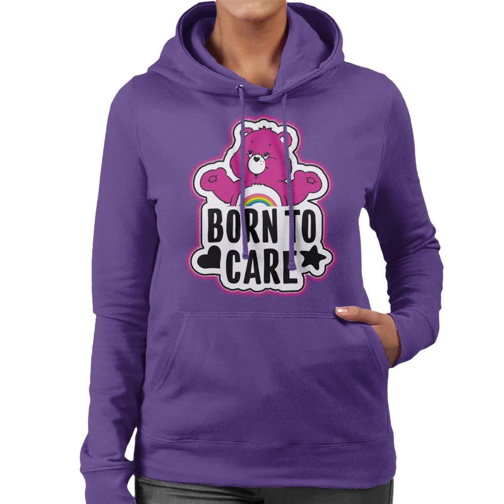 Cheer Bear Born To Care Women's Hooded Sweatshirt - Image 5
