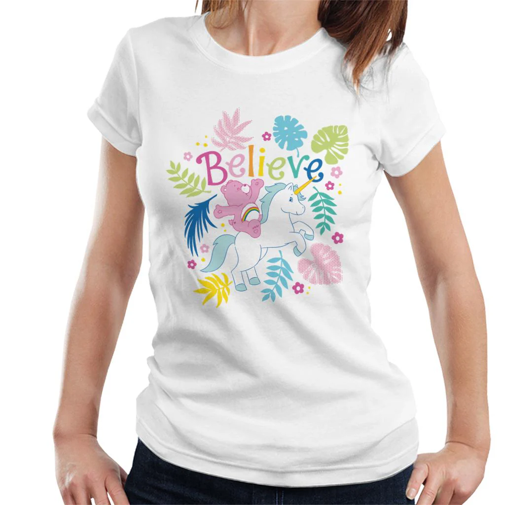 Cheer Bear Unicorn Believe Women's T-Shirt