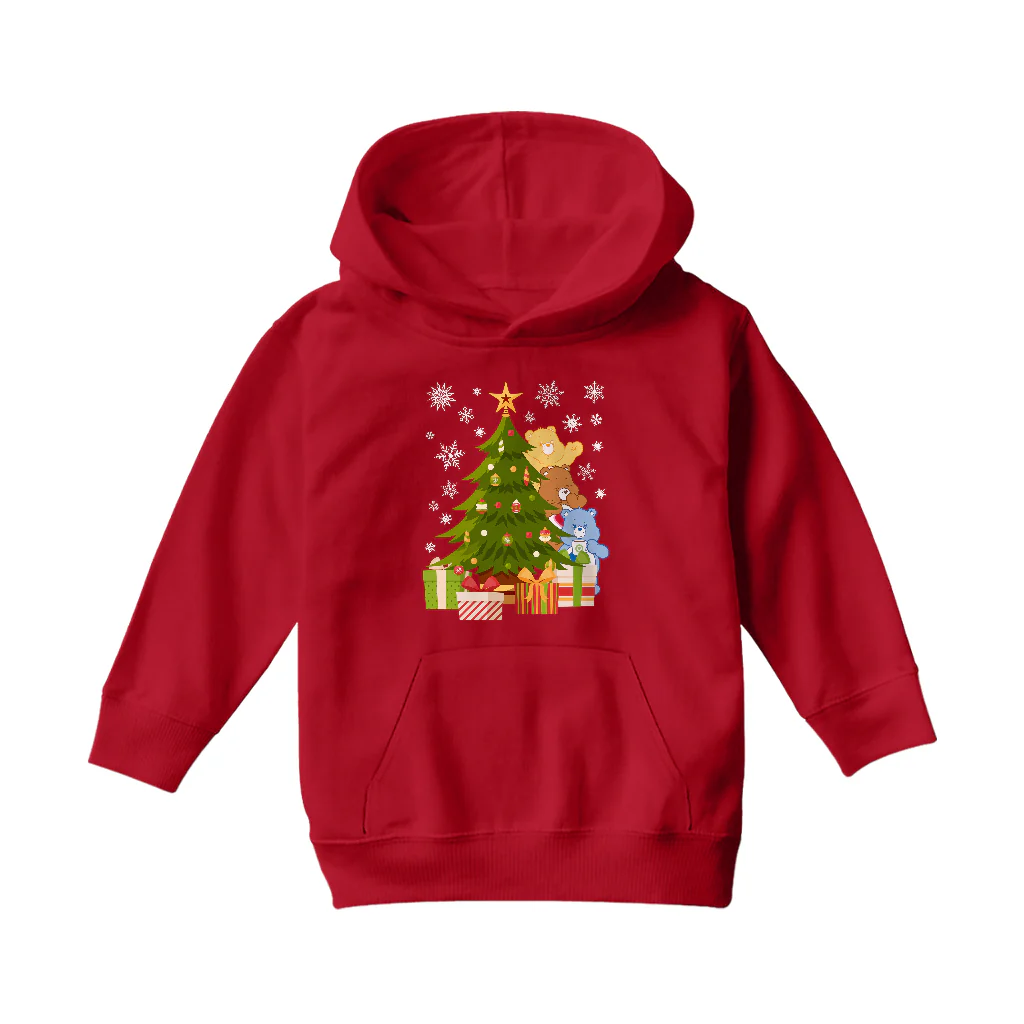 Care Bears Christmas Behind The Christmas Tree Kids Hooded Sweatshirt