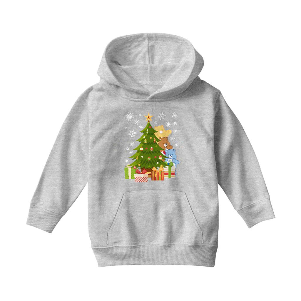 Care Bears Christmas Behind The Christmas Tree Kids Hooded Sweatshirt - Image 3