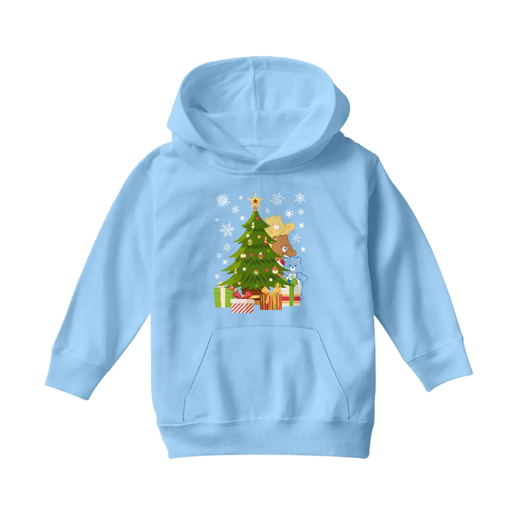 Care Bears Christmas Behind The Christmas Tree Kids Hooded Sweatshirt - Image 7