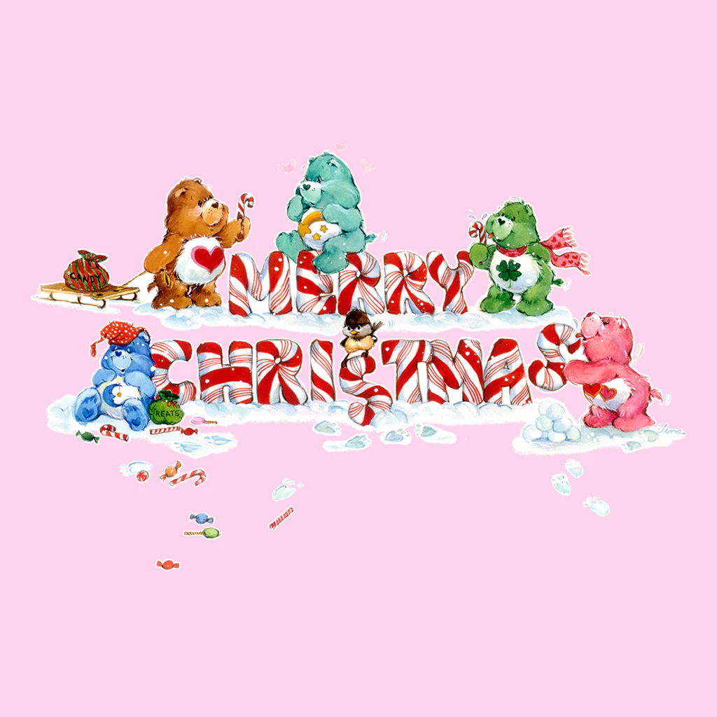 Care Bears Christmas Merry Xmas Candy Cane Kids T-Shirt - Image 2