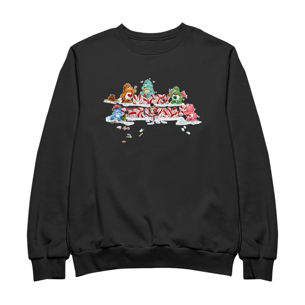 Care Bears Christmas Merry Xmas Candy Cane Men's Sweatshirt - Image 4