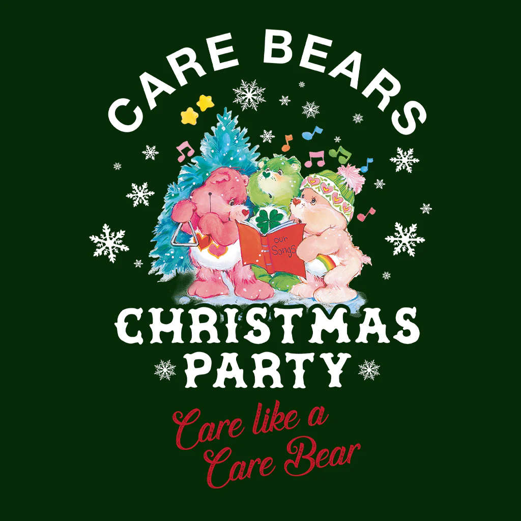 Care Bears Christmas Party Care Like A Care Bear Kids Hooded Sweatshirt - Image 10