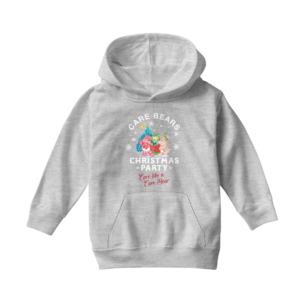 Care Bears Christmas Party Care Like A Care Bear Kids Hooded Sweatshirt - Image 5