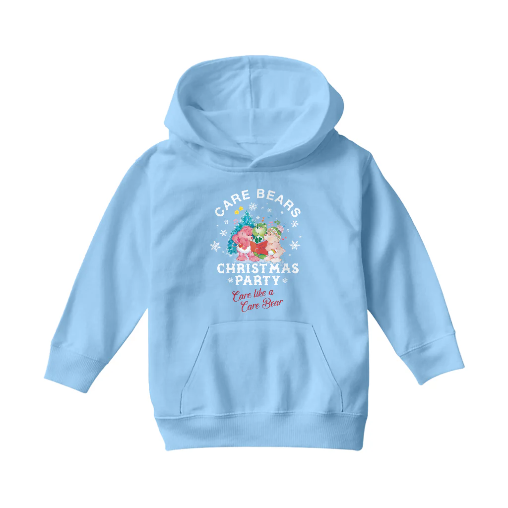 Care Bears Christmas Party Care Like A Care Bear Kids Hooded Sweatshirt - Image 7
