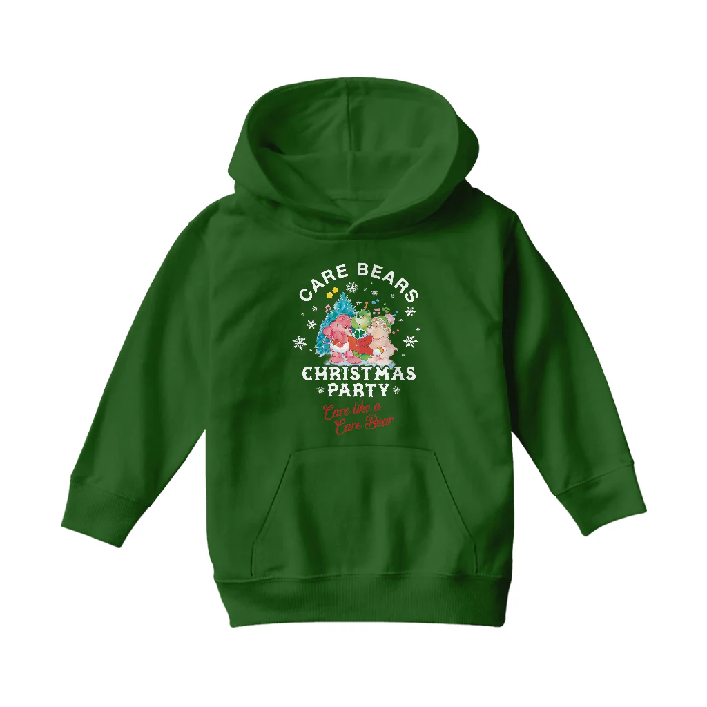 Care Bears Christmas Party Care Like A Care Bear Kids Hooded Sweatshirt - Image 9