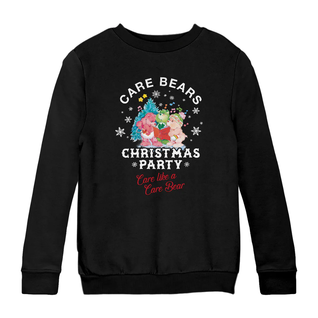 Care Bears Christmas Party Care Like A Care Bear Kids Sweatshirt - Image 3