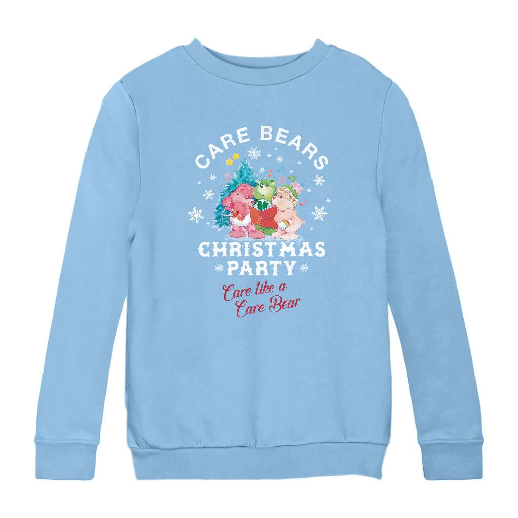 Care Bears Christmas Party Care Like A Care Bear Kids Sweatshirt - Image 5