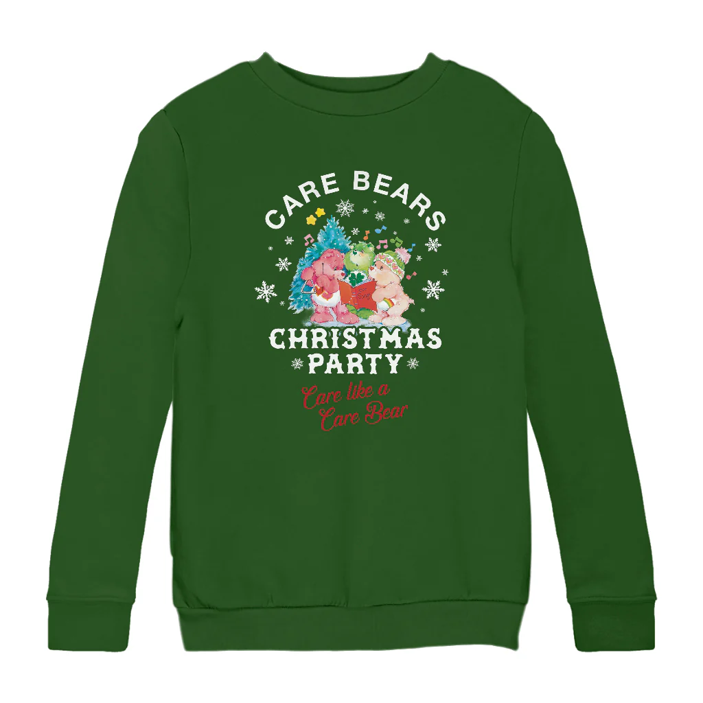 Care Bears Christmas Party Care Like A Care Bear Kids Sweatshirt - Image 7
