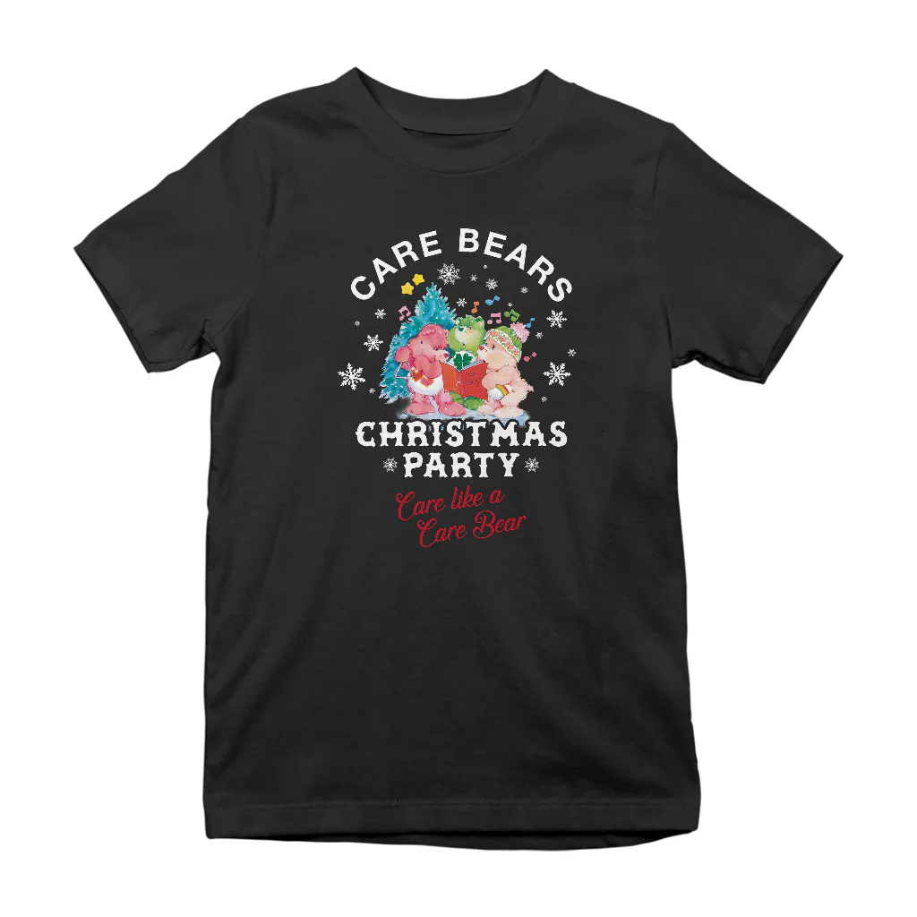 Care Bears Christmas Party Care Like A Care Bear Kids T-Shirt - Image 3