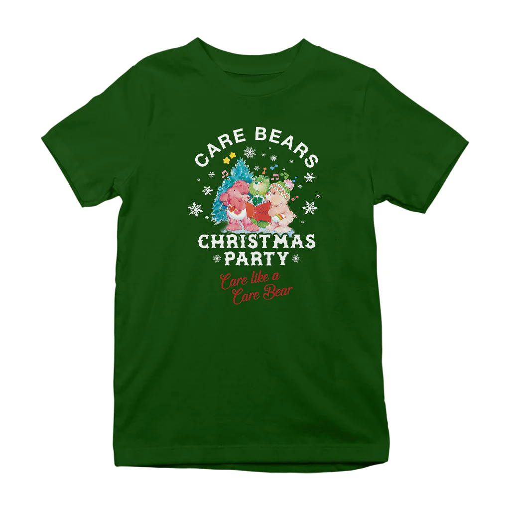 Care Bears Christmas Party Care Like A Care Bear Kids T-Shirt - Image 7